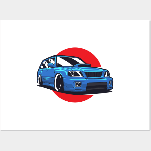 Blue Forester STI JDM Wall Art by KaroCars